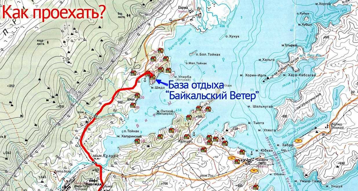 Где находится байкальский залив. Залив Мандархан на Байкале на карте. Турбазы на Байкале Малое море на карте. Куркутский залив Байкал на карте. Залив Мандархан на Байкале.