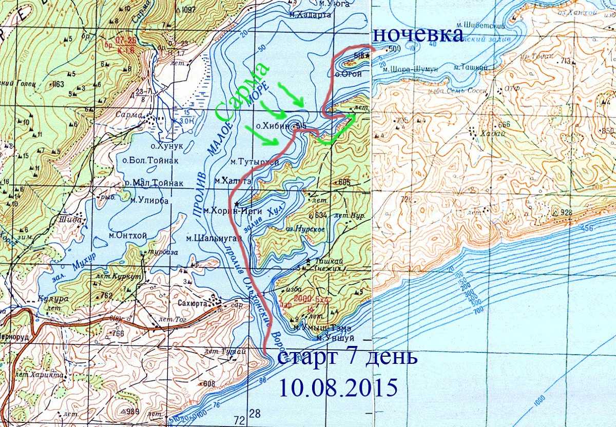 Где находится байкальское море. Подробная карта малого моря Байкал. Карта глубин Байкала Малое море. Залив провал на Байкале на карте. Карта Байкала с названиями мысов и бухт иглубин.