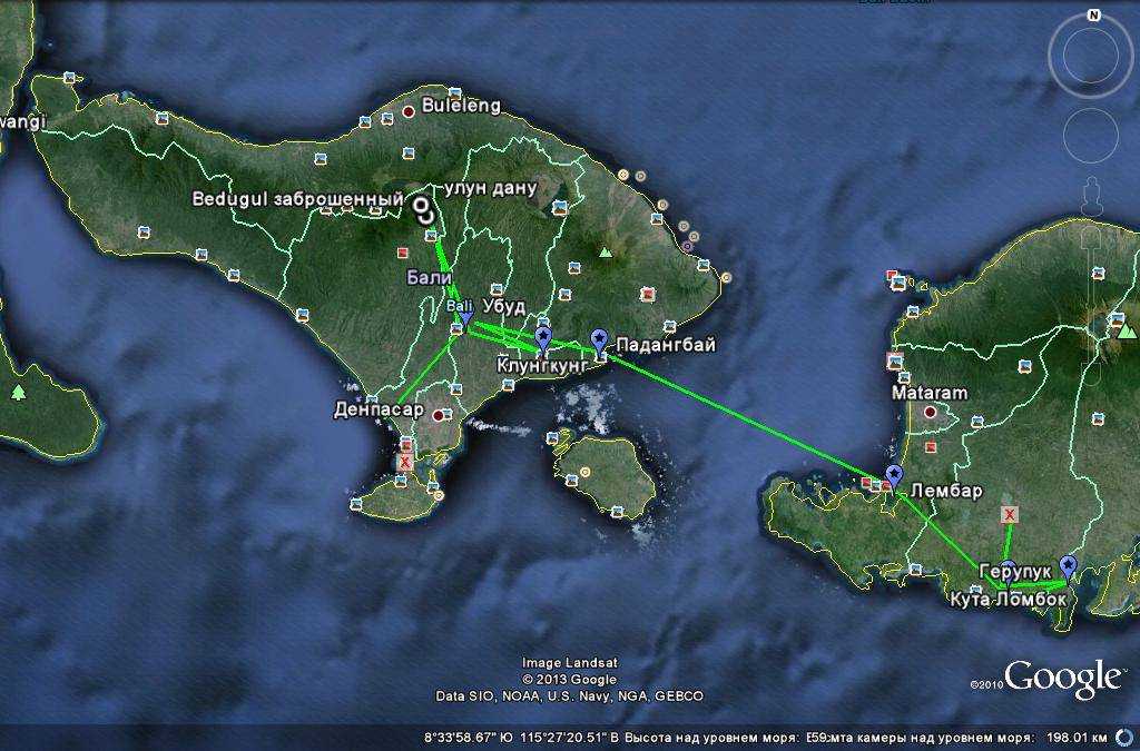 Как долететь до бали. Бали маршрут. Ломбок на карте. Туристический маршрут по Бали. Паданг бай Бали на карте.